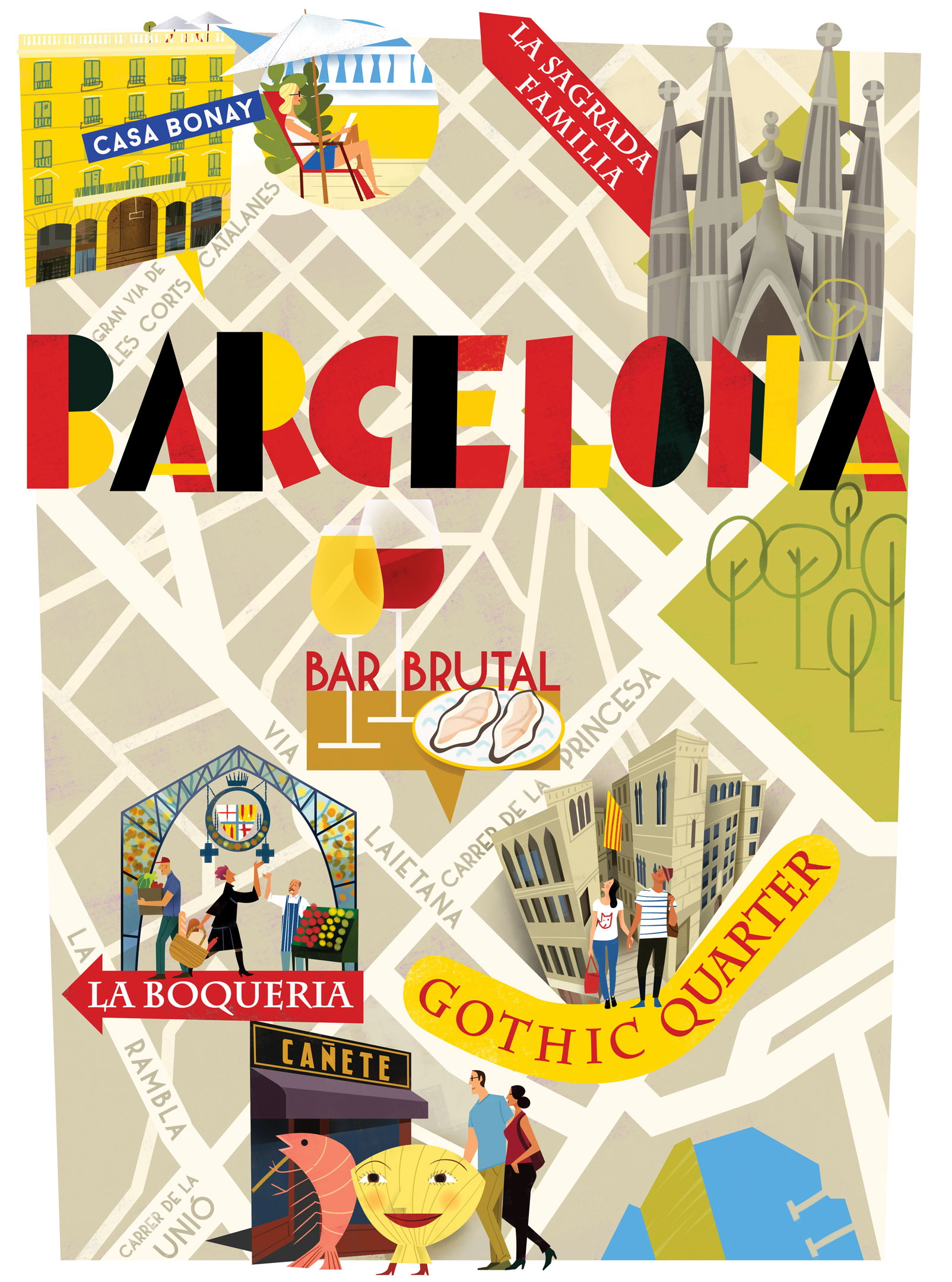 Barcelona Travel Tips Map for Virgin Australia